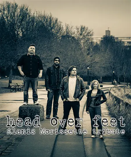 An image of the band next to the logo.